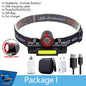 ZHIYU Portable Mini Flashlight Q5+COB Led Headlamp High Power Rechargeable Built-in Battery Outdoor Camping Fishing Headlight