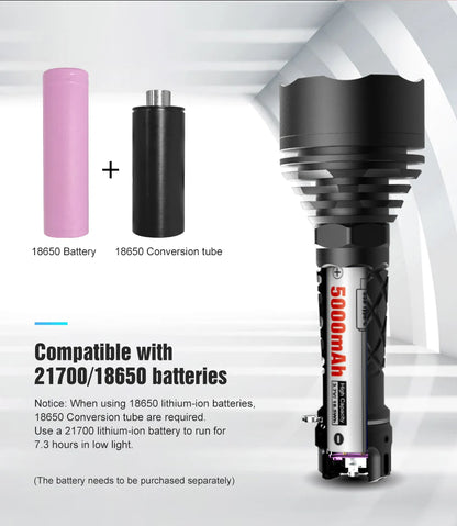 Outdoor Flashlight Tent Camping Lantern Self Defense Lamp EDC Fishing High Power LED Torch 2500 Meter Distance LEP Light THOR 3