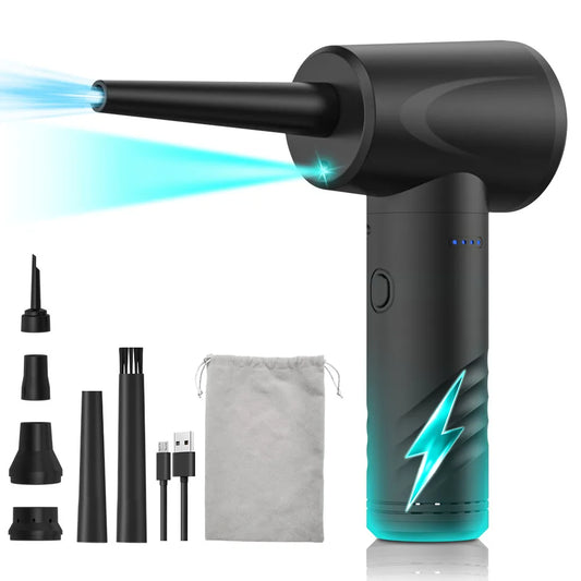 MECO ELEVERDE Compressed Air Duster, Air Blower with LED Light, 3-Gear to 100000RPM, Electric Air Duster for PC/Keyboard Cleaner