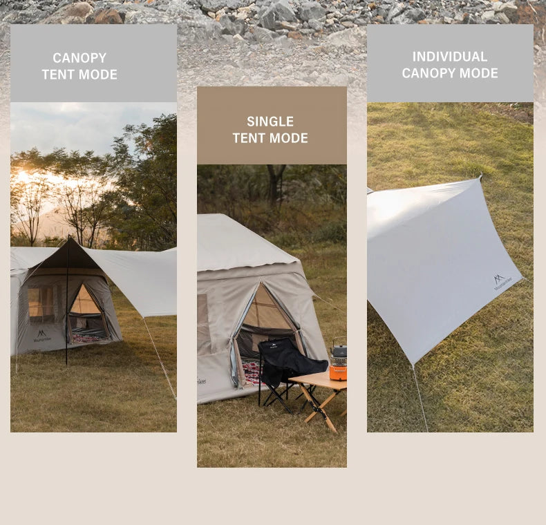 Outdoor Camping 3-4 Person Portable Waterproof Family Awning Beach Tent Quick Opening Fishing Tent Picnic Park Anti-UV Shade