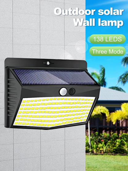 Outdoor Solar Light 468/208/138 LED Outdoor Solar Light LED Solar Security Lights Garden Waterproof 3 Modes Wall Lamp Fence Yard
