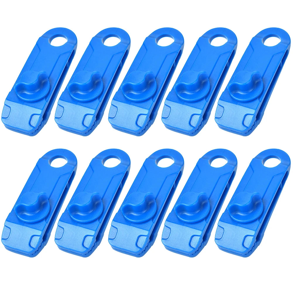 10 PCS Tent Crocodile Clip Tents Awning Wind Rope Clamp Plastic Clip Inverted Hook Design Bite Fastening for Outdoor Camping