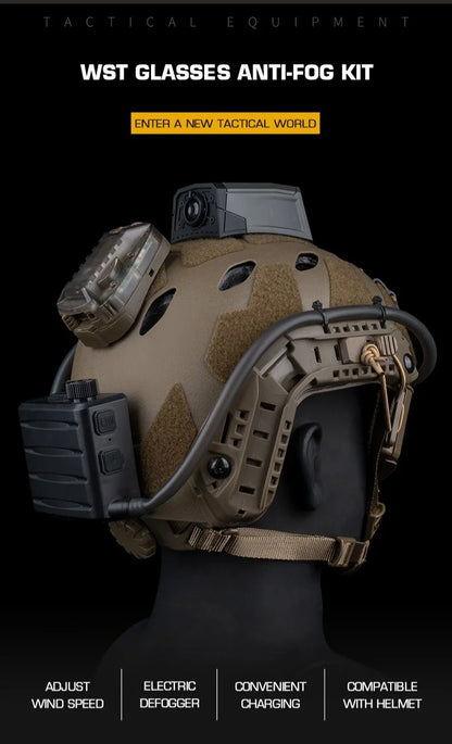 Tactical Goggles Defogging Fan Outdoor Hunting Shooting Airsoft Goggle Anti-fog Kit Hiking Ski Motorcycle Safety Protection Gear