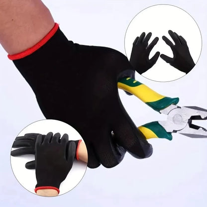 10 Pairs Durable Safety Gloves - Anti-Slip, Wear-Resistant, ESD Protection for Gardening & Woodworking