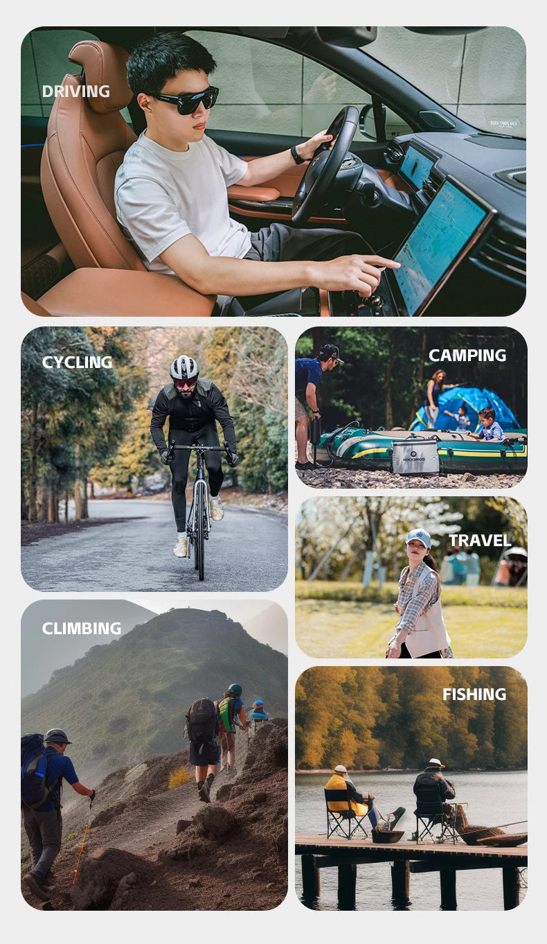 ROCKBROS Polarized Cycling Sunglasses Mutilfunctional Glasses UV Protection Set Glasses Frame Compatible Men's Women's Sunglass