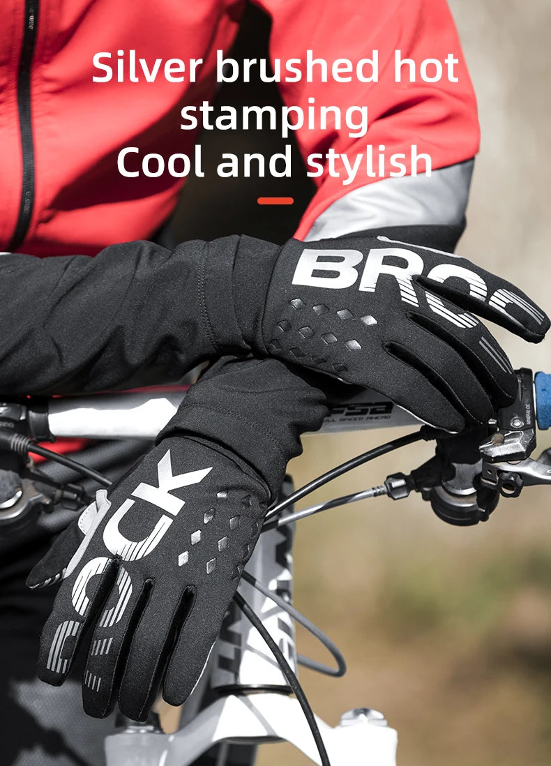 ROCKBROS Cycling Gloves Touch Screen Waterproof MTB Bike Bicycle Gloves Thermal Warm Motorcycle Winter Autumn Sports Equipment