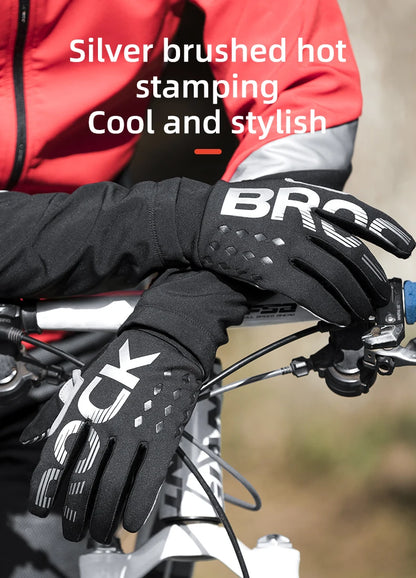 ROCKBROS Cycling Gloves Touch Screen Waterproof MTB Bike Bicycle Gloves Thermal Warm Motorcycle Winter Autumn Sports Equipment