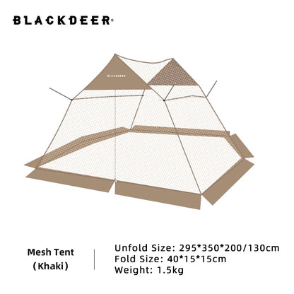 BLACKDEER Summer Canopy Anti-mosquito Mesh Tent 5-8 People Field Camping Picnic Ventilation Tent