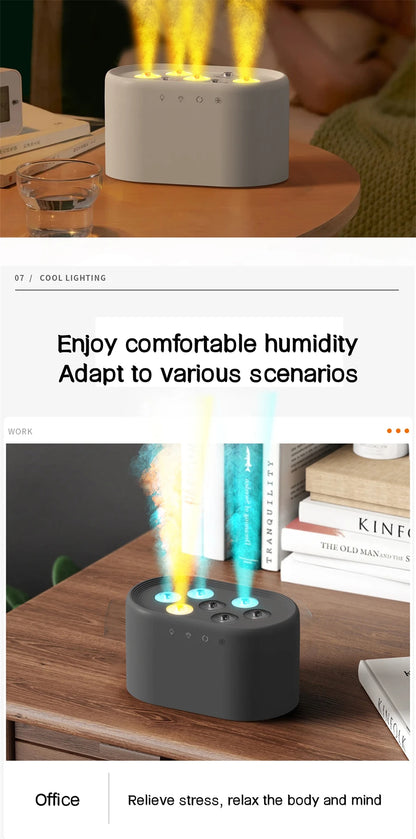 Heavy Fog 7 Spray Nozzles Aroma Humidifier USB Electric Aroma Air Purifier with Pickup Light Sound Control Mist Air Humidifier