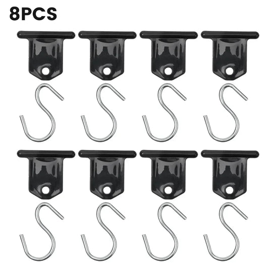 8pc S Shaped Camping Awning Hooks Rack With Holes RV Tent Hangers Light Party Hangers For Caravan Camper Van Accessories