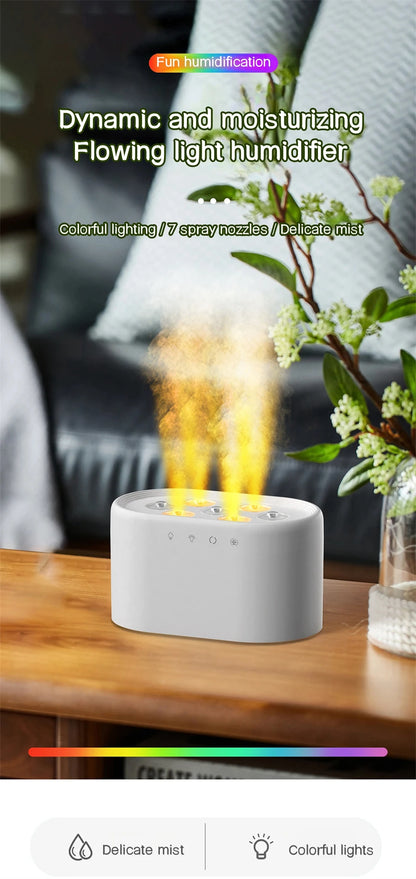 Heavy Fog 7 Spray Nozzles Aroma Humidifier USB Electric Aroma Air Purifier with Pickup Light Sound Control Mist Air Humidifier