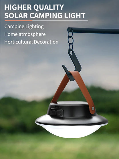 Solar High Power LED Camping Light 3 Modes Rechargeable Portable Lanterns Outdoor Emergency BBQ Waterproof Tent Lighting Lamp