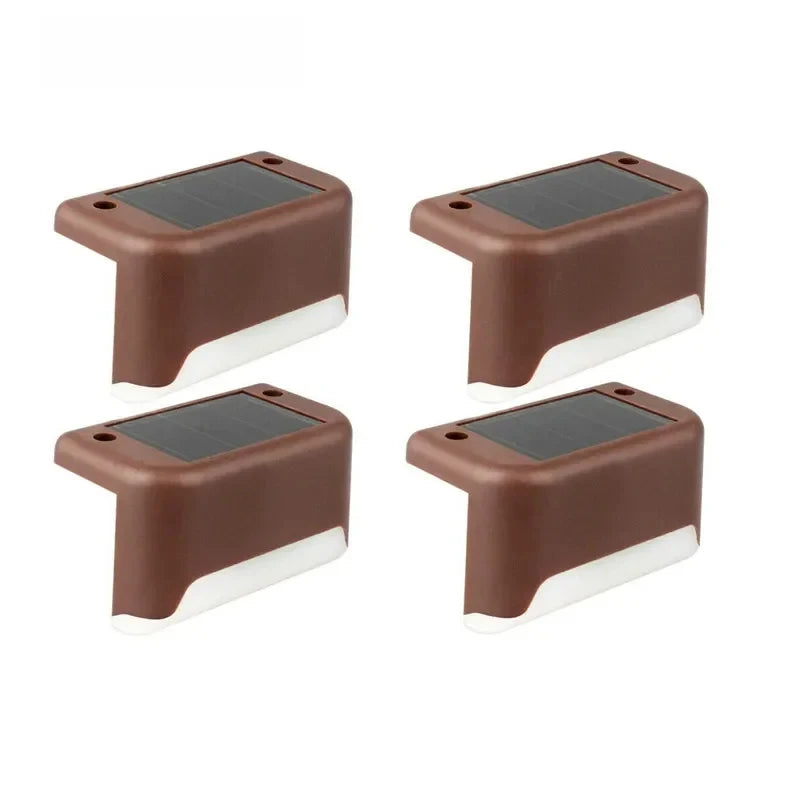 1Pack LED Solar Stair Light Lamp Waterproof Passage Courtyard Guardrail Step Night Light for Outdoor Garden Borders Terrace