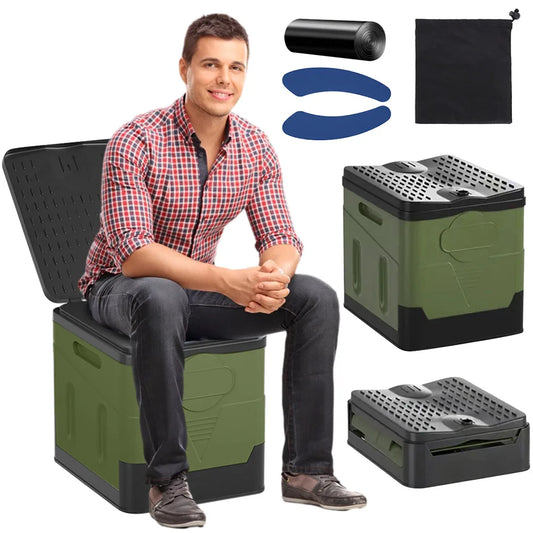 Plastic Portable Outdoor Toilet Tent Car Emergency Toilet with cover Travel Washable Camping Toilet Self-driving Picnic Seat