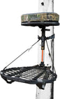 COMBAT Durable Compact Steel Tree Stand W/21 By 27 Inch Platform, Adjustable Seat & Full Body Safety Harness for Outdoor Hunting