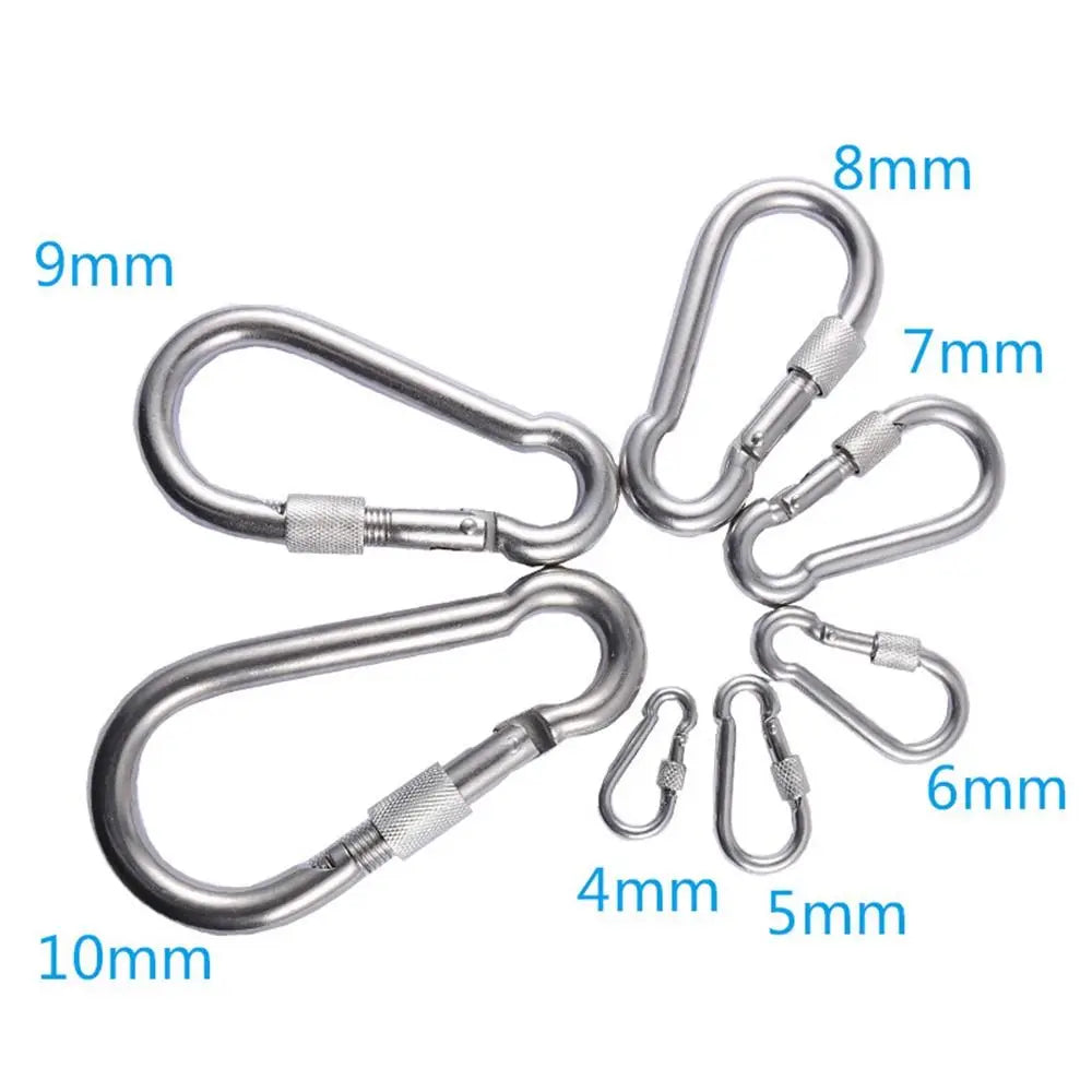1/2pcs M4~M12 Spring Quick Link Buckle Ring with screw Outdoor Climbing Gear Carabiner Safety Hook Travel Kit Camping Equipment