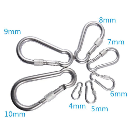 1/2pcs M4~M12 Spring Quick Link Buckle Ring with screw Outdoor Climbing Gear Carabiner Safety Hook Travel Kit Camping Equipment