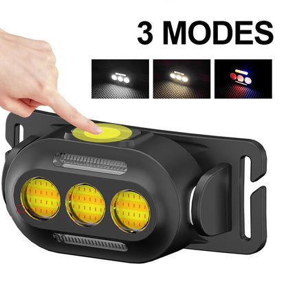 USB Rechargeable LED Sensor Headlamp XPE+COB Headlight Led Head Torch Camping Search Light Head Flashlight for Fishing Lantern
