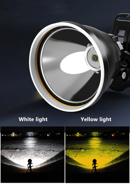 Brand New Xhp90.2 White Yellow LED Headlamp Headlamp Headlamp Torch 32W XHP50 3* 18650 Battery Power Pack 7800mah Light
