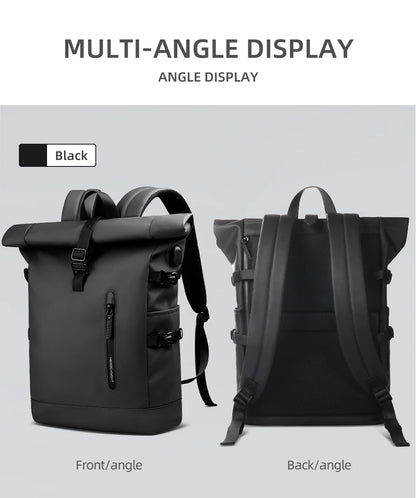 HK Expandable Travel Backpack Men Large Capacity Waterproof 15.6” Laptop Bag Hiking Rucksack Cycling Daypack Bag with USB Port