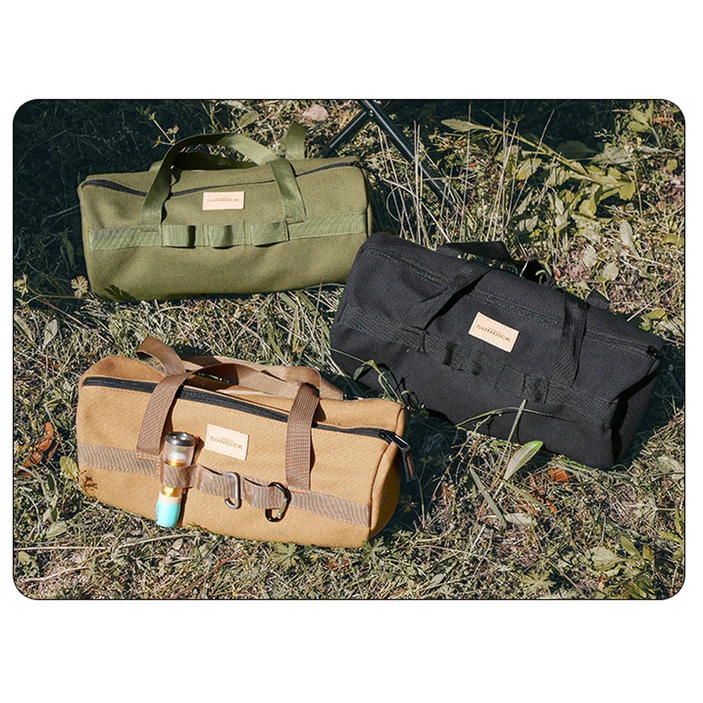 Outdoor Camping Tent Peg Ground Nail Storage Bag Tent Hammer Long Ground Nail Storage Bag Portable Canvas Tent Install Tools