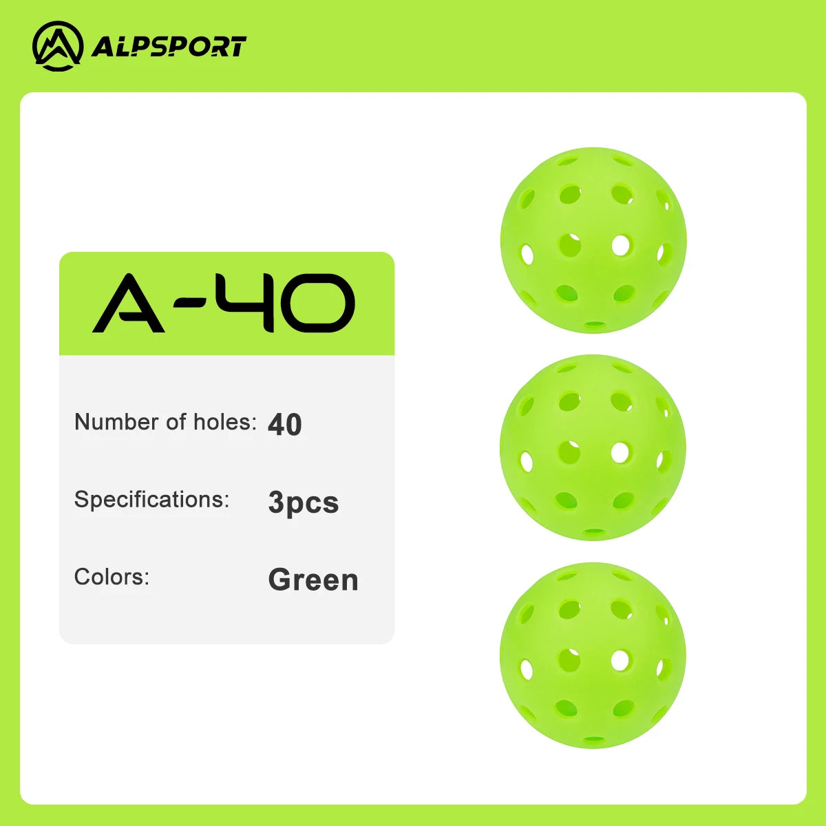 ALP Outdoor Pickleball 74mm Durable 40 Holes 26 Holes 1/3/6/12/100 Pieces/PCS 26g Original USA Professional Pickleball