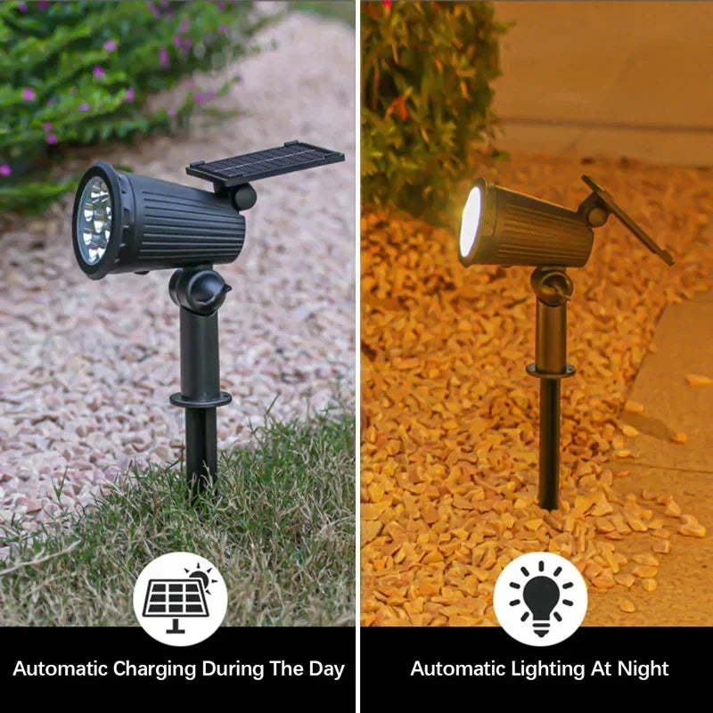 KDULIT 1-2PCS 9LED Solar Powered Lawn Lamp Adjustable Outdoor IP65 Waterproof Garden Courtyard Decoration Street Lamp Spotlight