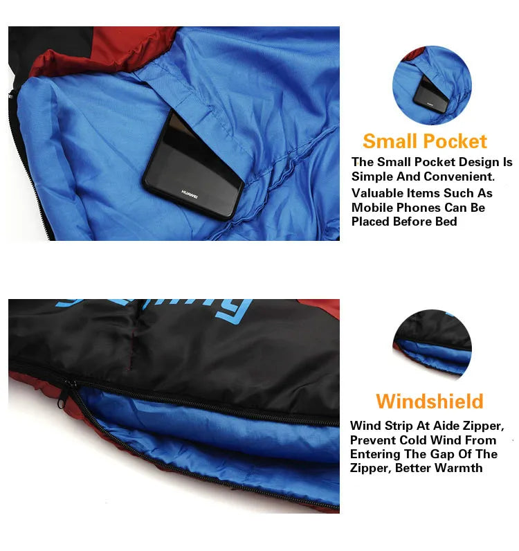 한국 특가 JUNGLE KING CY0903 Thickened Winter Cold Weather Waterproof Sleeping Bag Camping Hiking Supplies -8℃ Cotton Sleeping Bags