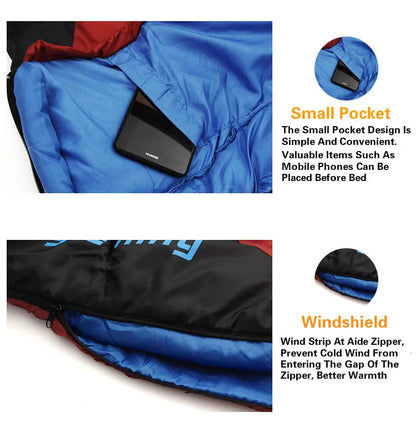 한국 특가 JUNGLE KING CY0903 Thickened Winter Cold Weather Waterproof Sleeping Bag Camping Hiking Supplies -8℃ Cotton Sleeping Bags