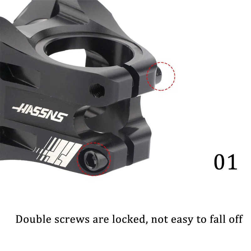 HASSN CNC Stem Mtb Handlebar Stem 35mm Bicycle Short Power Road Bike 31.8 Table Bmx Bridge Pipe Cycling Power Adjustable Rod