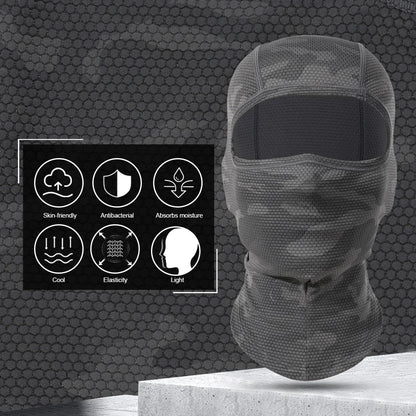 Cycling Full Face Balaclava Cooling Face Mask Breathable Ice Silk Wicking Absorbent Headgear for Bicycle Helmet Riding Gear Men