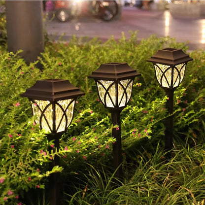Led Solar Lawn Lights 2pcs/Lot Outdoor Lamp Waterproof Warm Light Garden Courtyard For Walkway Path Villa Landscape Projection