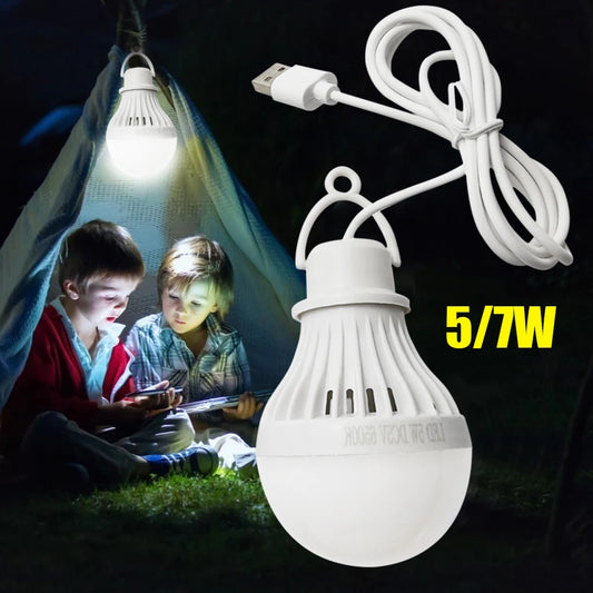 1/2pcs Portable Lantern Camp Lights USB Bulb 5W/7W Power Outdoor Camping Multi Tool 5V LED for Tent Camping Gear Hiking USB Lamp
