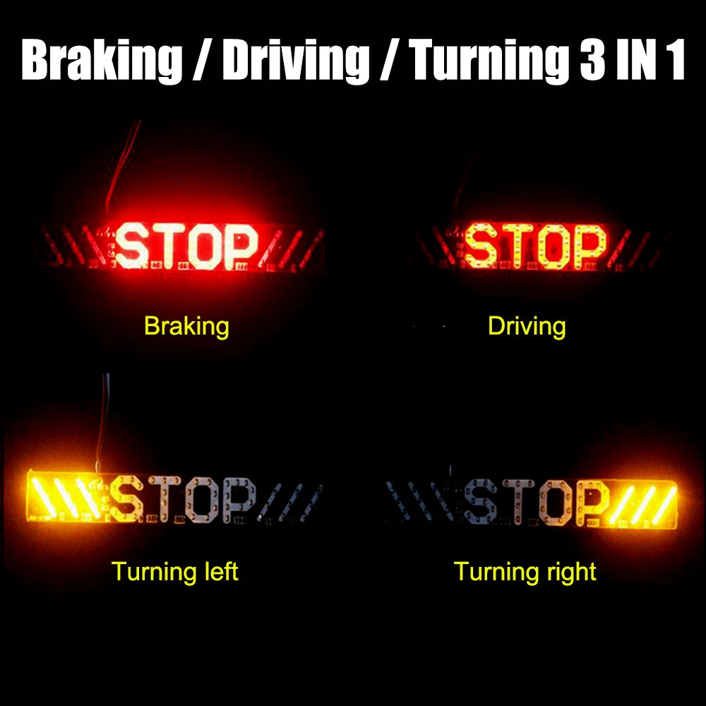 12V Taillights Motorcycle Turn Signal Lights With Stop Logo Flashing Brake Tail Lamps Turning Indicator LED Strips Waterproof