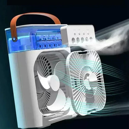 Water Mist Electric Fan Air Humidifier LED Night Light Suitable for Families Portable Air Conditioner Triple Cooler Cooling Home