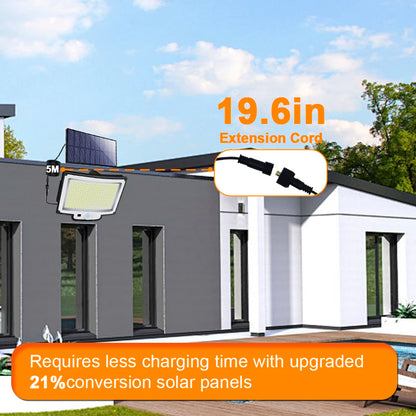 Solar Flood Lights Outdoor 106/318 LED Solar Motion Lights Remote Solar Security Lights Wall Lights Waterproof 3 Modes Garden