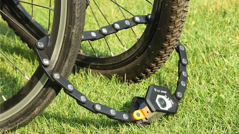 WEST BIKING Foldable Bike Lock Key Password Security Anti-Theft Lock MTB Road Bicycle Scooter Electric Bike Cycling Chain Lock