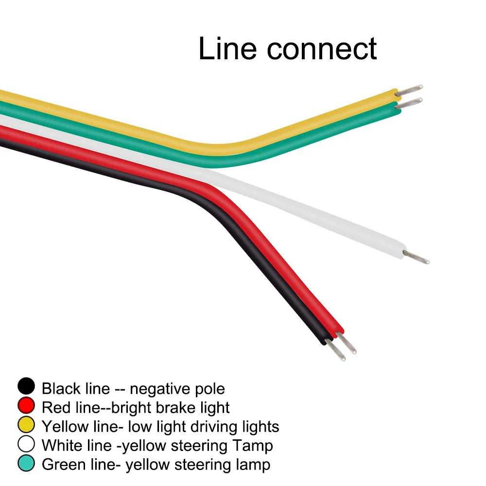 12V Taillights Motorcycle Turn Signal Lights With Stop Logo Flashing Brake Tail Lamps Turning Indicator LED Strips Waterproof