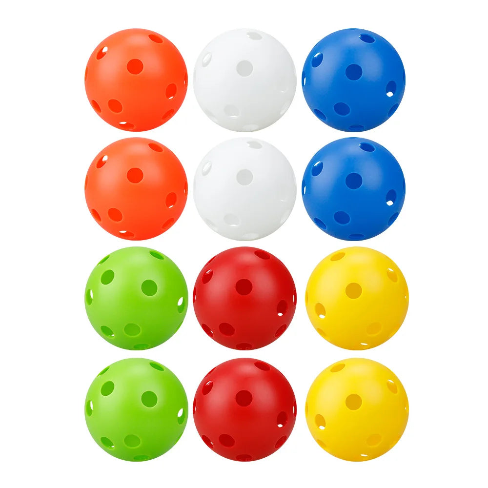 12Pcs Pickleball Balls 26 Holes 72mm Pickleball High Elastic Durable Hollow Balls For Professional Beginner Indoor Training Ball