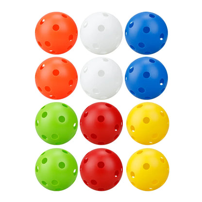 12Pcs Pickleball Balls 26 Holes 72mm Pickleball High Elastic Durable Hollow Balls For Professional Beginner Indoor Training Ball