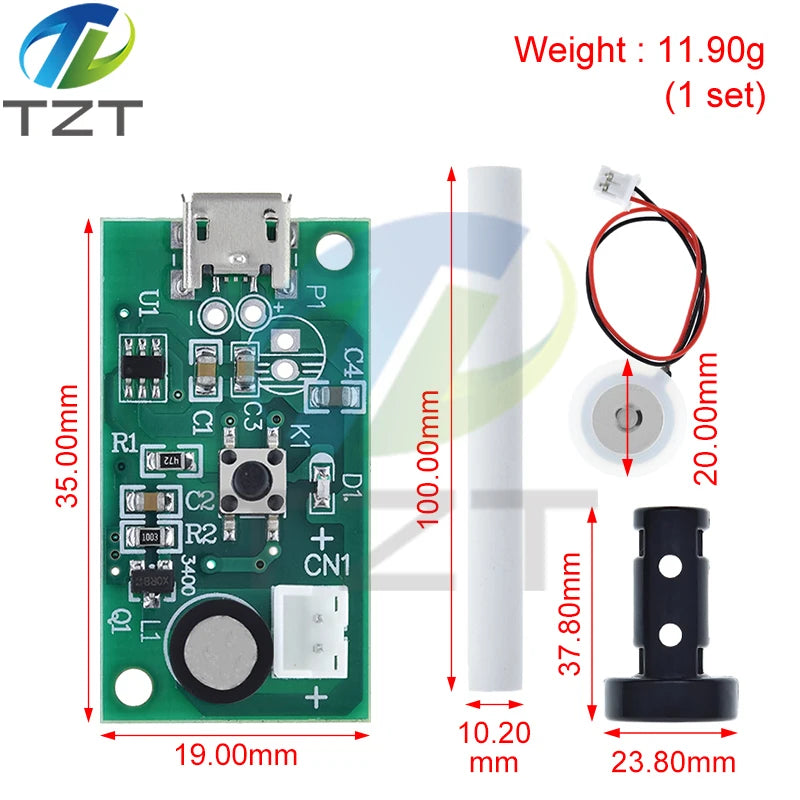 USB Mini Humidifier DIY Kits Mist Maker and Driver Circuit Board Fogger Atomization Film Atomizer Sheet Mini Oscillating