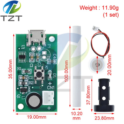 USB Mini Humidifier DIY Kits Mist Maker and Driver Circuit Board Fogger Atomization Film Atomizer Sheet Mini Oscillating