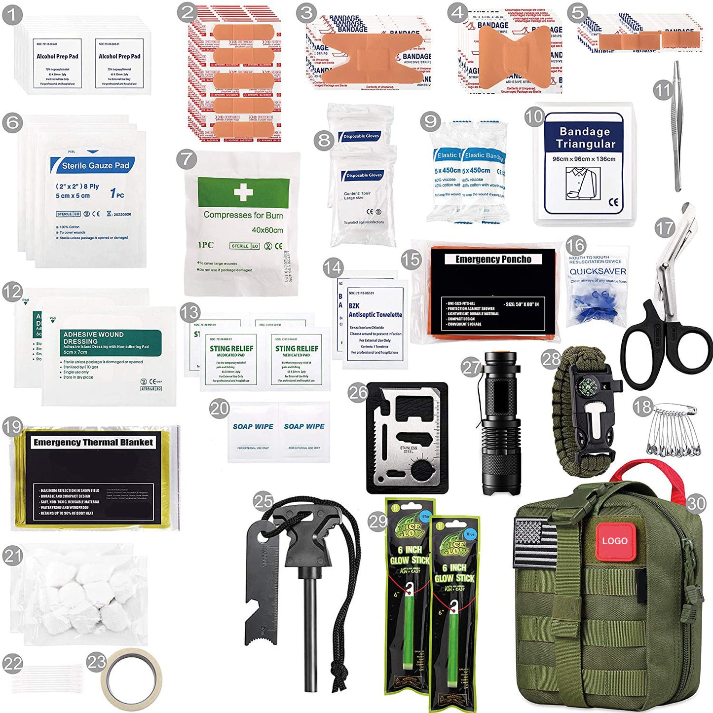 Outdoor Emergency Kit Suit Mountaineering Rescue Supplies Portable Package Camping Reserve Safety First-Aid Bag