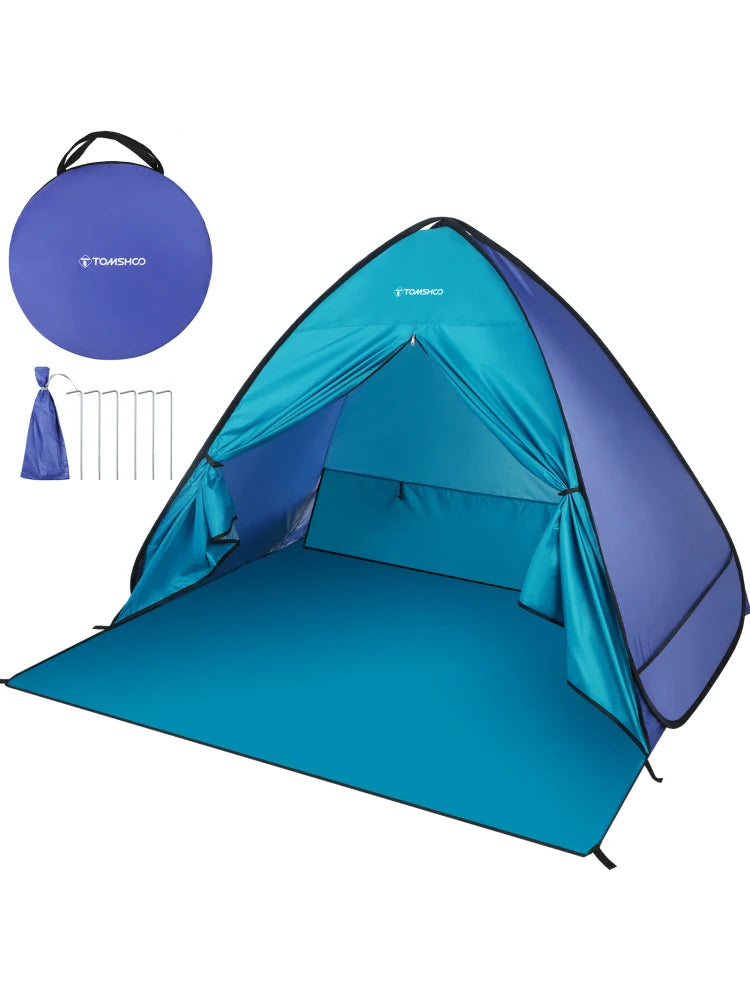 TOMSHOO Beach Tent Instant Pop Up Beach Shade Sun Shelter Tent Canopy Cabana with Carry Bag