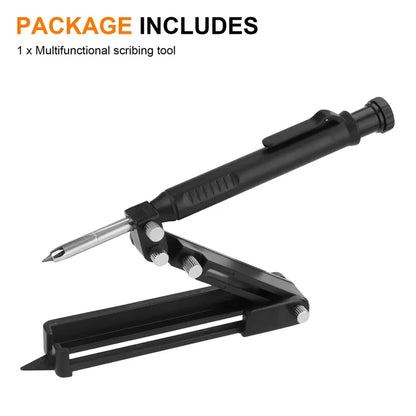 Multifunction Scribing Tool Adjustable Woodworking Measuring Construction Pencil DIY Scribe Compass Compass Measuring Tool
