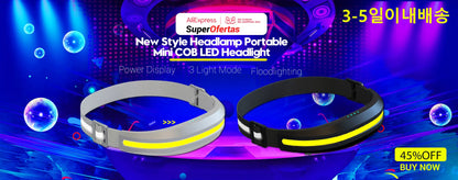 ZHIYU Portable Mini Flashlight Q5+COB Led Headlamp High Power Rechargeable Built-in Battery Outdoor Camping Fishing Headlight