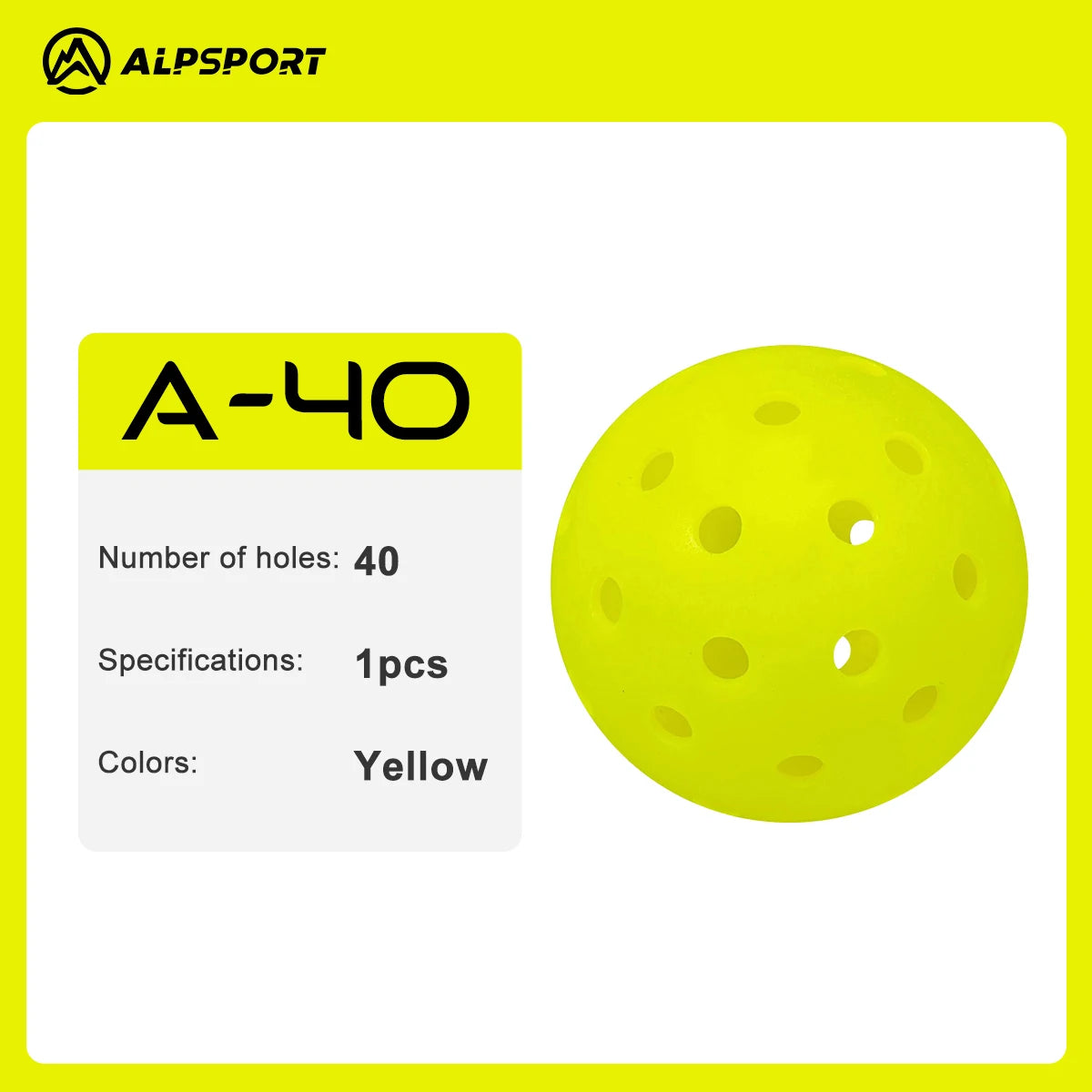 ALP Outdoor Pickleball 74mm Durable 40 Holes 26 Holes 1/3/6/12/100 Pieces/PCS 26g Original USA Professional Pickleball