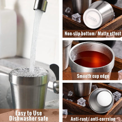 3pcs Stainless Steel304 Cup Outdoor Gear Stackable Cup Camping Cups Metal Coffee Travel Cup Sets Portable Drink-ware Gold