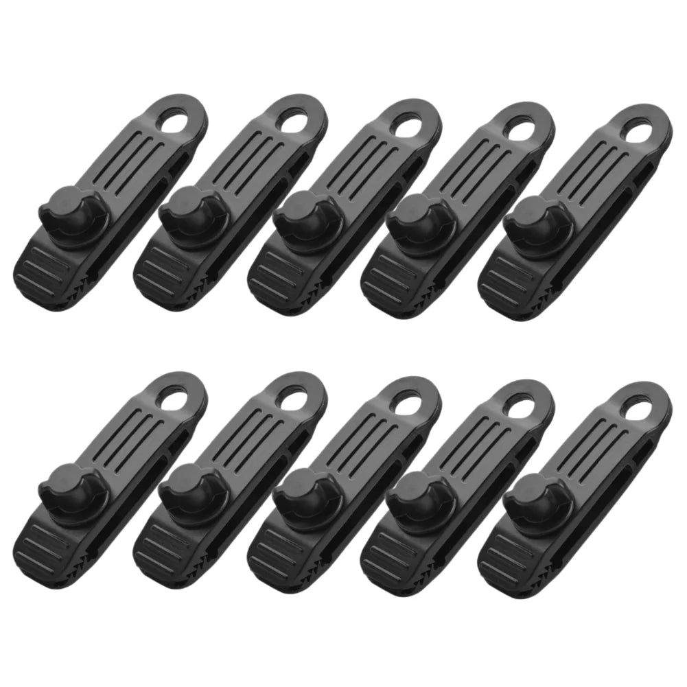 10 PCS Tent Crocodile Clip Tents Awning Wind Rope Clamp Plastic Clip Inverted Hook Design Bite Fastening for Outdoor Camping