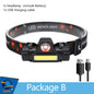 ZHIYU Portable Mini Flashlight Q5+COB Led Headlamp High Power Rechargeable Built-in Battery Outdoor Camping Fishing Headlight
